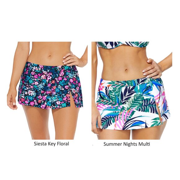 NWT Island Escape Women's Lux Skirtkini Multicolor Floral Size 8-12 $50 LLL534 - Picture 1 of 3